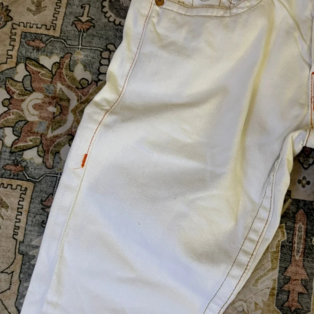 Vintage True Religion Mens White Denim Jeans Horseshoe Stitching Y2 Made in USA